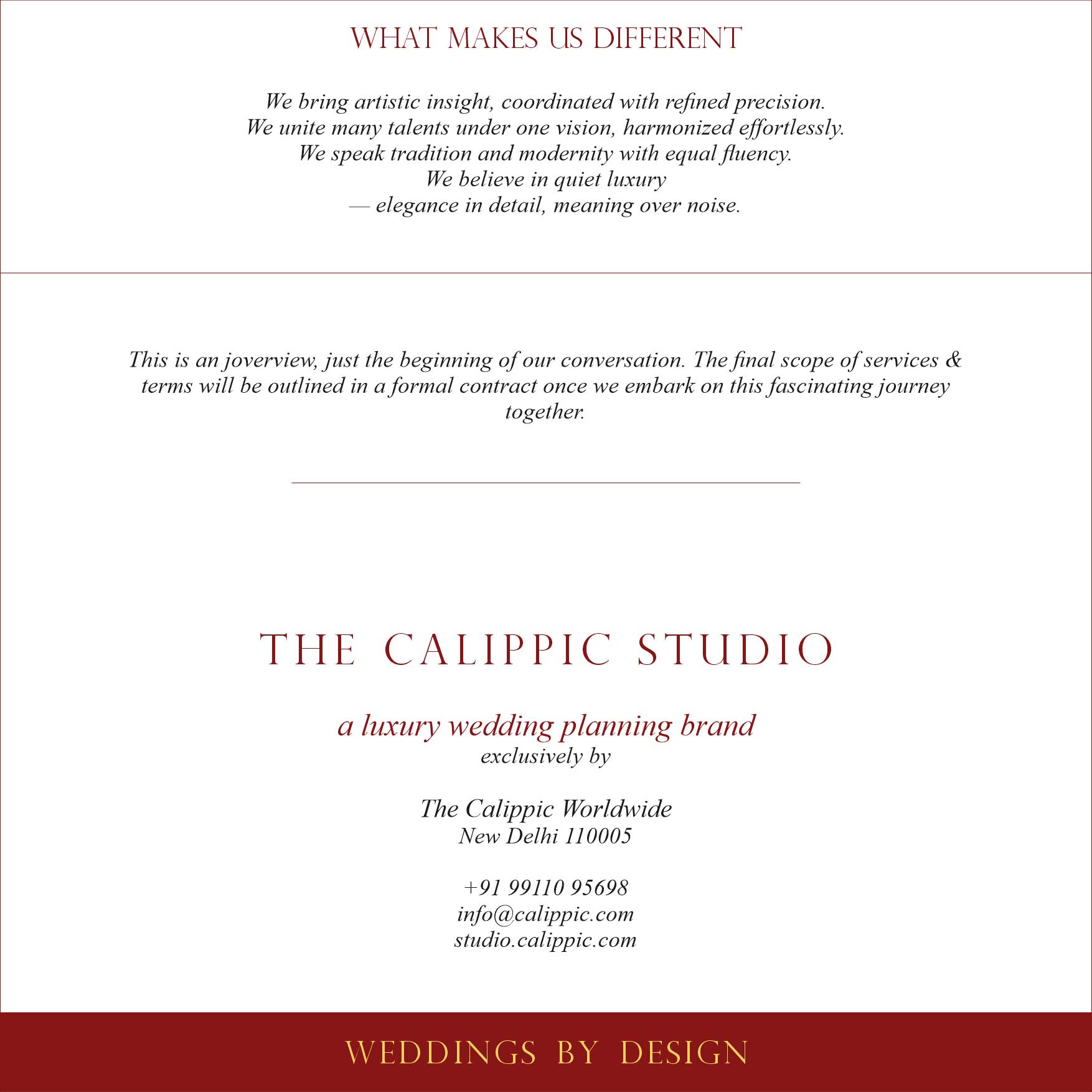 The Calippic Studio - Destination Wedding Planner